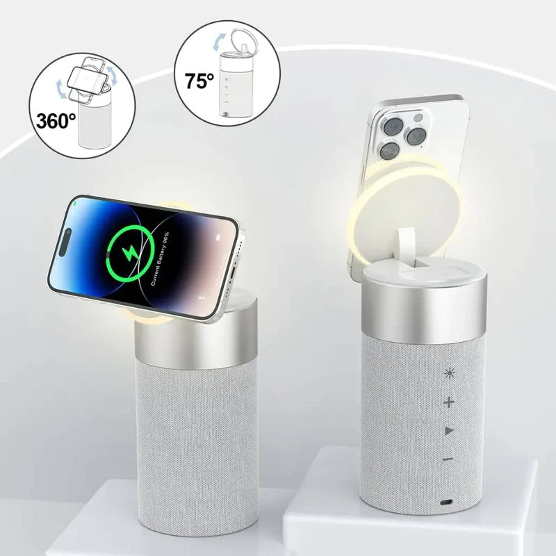 Portable Bluetooth speaker with wireless charging